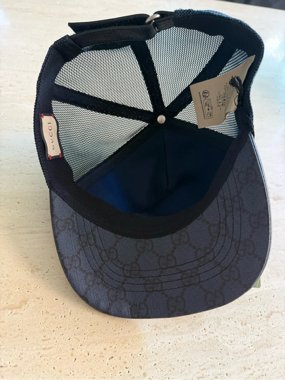 NWT Gucci GG Supreme Blue Baseball Hat Size S  57cm Unisex